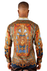 Barabas Wholesale Men's Rhinestone Medusa Long Sleeve Shirts 3SPR429 Multi