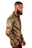 Barabas Wholesale Men's Rhinestone Medusa Long Sleeve Shirts 3SPR429 Olive