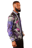 Barabas Wholesale Men's Rhinestone Scorpion Long Sleeve Shirts 3SPR432 Purple