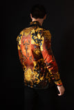Barabas Wholesale Men's Rhinestone Scorpion Long Sleeve Shirts 3SPR432 Red