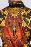 Barabas Wholesale Men's Rhinestone Scorpion Long Sleeve Shirts 3SPR432 Red
