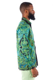 Barabas Wholesale Men's Rhinestone Floral Paisley Long Sleeve Shirts 3SPR433 Green