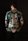 Barabas Wholesale Men's Rhinestone Floral Baroque Long Sleeve Shirts 3SPR437 Green