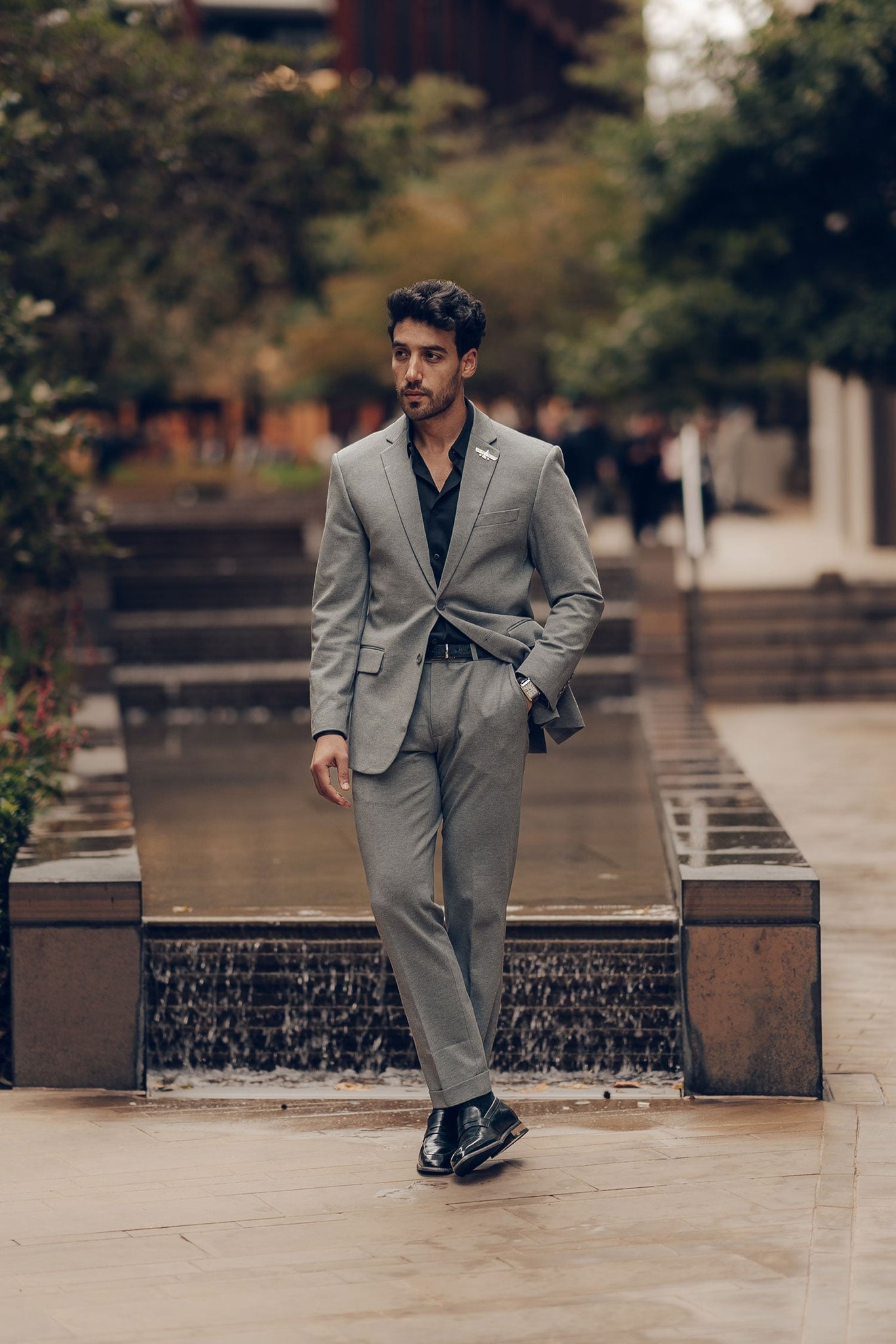Barabas Wholesale Men's Brushed Cotton Notched Lapel Matt Suit 3SU02 Grey