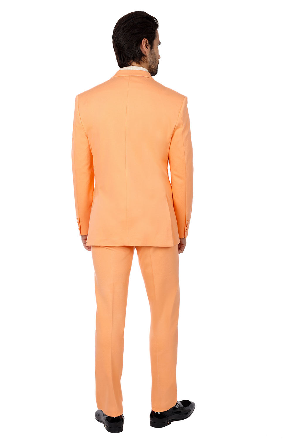 Barabas Wholesale Men's Brushed Cotton Notch Lapel Matte Casual Suit 3SU02 Orange