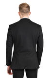 Barabas Wholesale Men's Brushed Cotton Notched Lapel Matt Suit 3SU02 Black