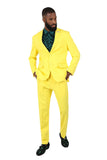 Barabas Wholesale Men's Brushed Cotton Notched Lapel Matt Suit 3SU02 Yellow