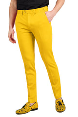 Barabas Wholesale Men's Brushed Cotton Notched Lapel Matt Suit 3SU02 Yellow