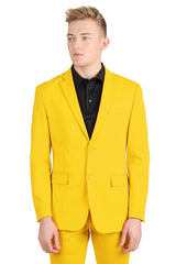 Barabas Wholesale Men's Brushed Cotton Notched Lapel Matt Suit 3SU02 Yellow