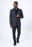 Barabas Men's Wholesale Brushed Cotton Notched Lapel Matt Suit 3SU02 Charcoal