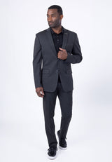 Barabas Wholesale Men's Brushed Cotton Notched Lapel Matt Suit 3SU02 Charcoal