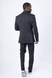 Barabas Wholesale Men's Brushed Cotton Notched Lapel Matt Suit 3SU02 Charcoal