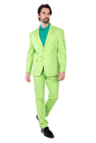 Barabas Wholesale Men's Brushed Cotton Notch Lapel Matte Casual Suit 3SU02 Lime