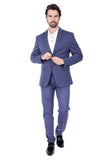 Barabas Wholesale Men's Brushed Cotton Notch Lapel Matte Casual Suit 3SU02 Navy