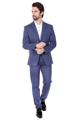 Barabas Wholesale Men's Brushed Cotton Notch Lapel Matte Casual Suit 3SU02 Navy