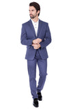 Barabas Wholesale Men's Brushed Cotton Notch Lapel Matte Casual Suit 3SU02 Navy