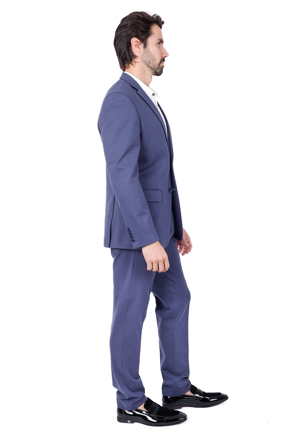 Barabas Wholesale Men's Brushed Cotton Notch Lapel Matte Casual Suit 3SU02 Blue