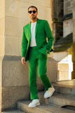 Barabas Wholesale Men's Brushed Cotton Notched Lapel Matt Suit 3SU02 Emerald