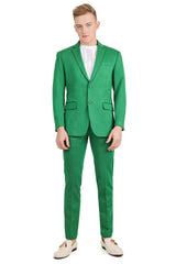 Barabas Wholesale Men's Brushed Cotton Notched Lapel Matt Suit 3SU02 Emerald