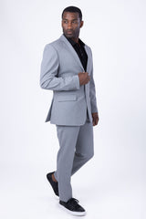 Barabas Wholesale Men's Brushed Cotton Notched Lapel Matt Suit 3SU02 Grey