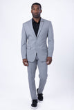 Barabas Wholesale Men's Brushed Cotton Notched Lapel Matt Suit 3SU02 Grey