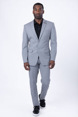 Barabas Wholesale Men's Brushed Cotton Notched Lapel Matt Suit 3SU02 Grey