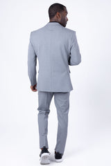 Barabas Men's Wholesale Brushed Cotton Notched Lapel Matt Suit 3SU02 Grey