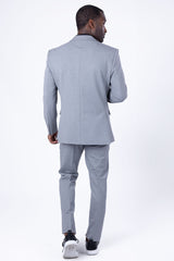 Barabas Wholesale Men's Brushed Cotton Notched Lapel Matt Suit 3SU02 Grey