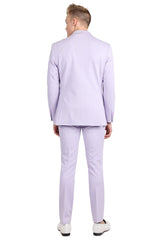Barabas Wholesale Men's Brushed Cotton Notched Lapel Matt Suit 3SU02 Lavender