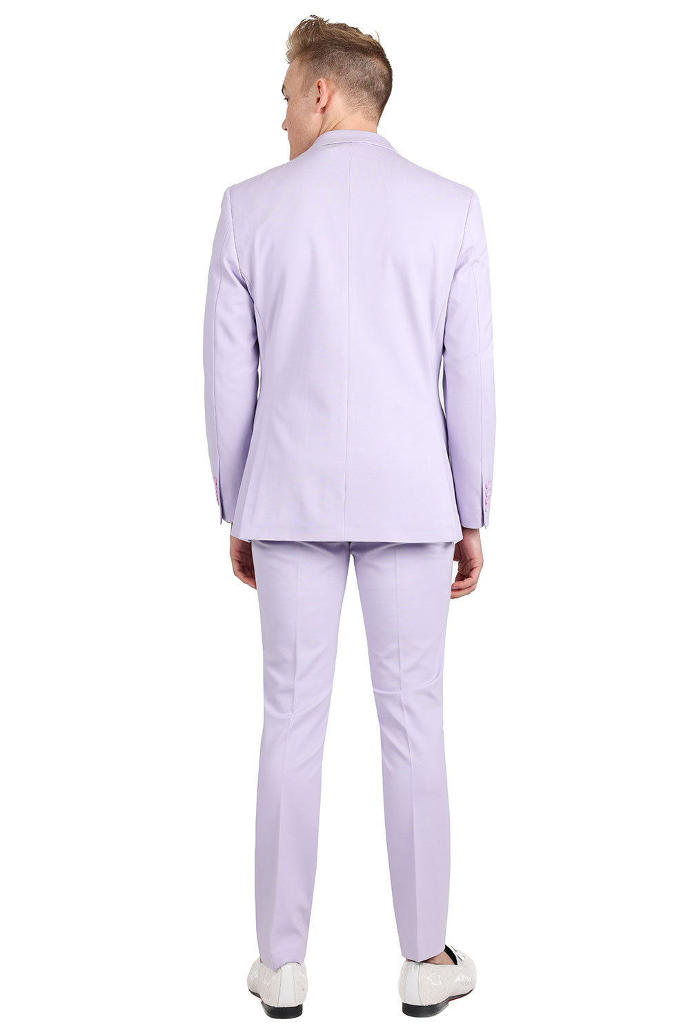 Barabas Wholesale Men's Brushed Cotton Notched Lapel Matt Suit 3SU02 Lavender