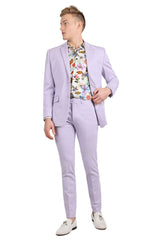 Barabas Wholesale Men's Brushed Cotton Notched Lapel Matt Suit 3SU02 Fuchsia Lavender