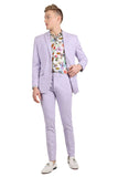Barabas Wholesale Men's Brushed Cotton Notched Lapel Matt Suit 3SU02 Fuchsia Lavender