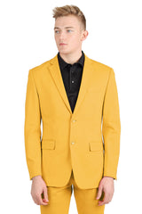 Barabas Wholesale Men's Brushed Cotton Notched Lapel Matt Suit 3SU02 Mustard