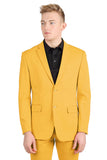 Barabas Wholesale Men's Brushed Cotton Notched Lapel Matt Suit 3SU02 Mustard