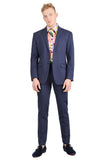 Barabas Wholesale Men's Brushed Cotton Notched Lapel Matt Suit 3SU02 Navy