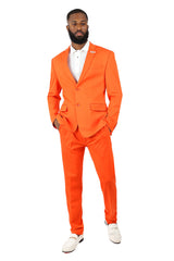 Barabas Wholesale Men's Brushed Cotton Notched Lapel Matt Suit 3SU02 Orange
