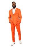 Barabas Wholesale Men's Brushed Cotton Notched Lapel Matt Suit 3SU02 Orange