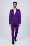 Barabas Wholesale Men's Brushed Cotton Notch Lapel Matte Casual Suit 3SU02 Purple