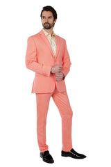 Barabas Wholesale Men's Brushed Cotton Notched Lapel Matt Suit 3SU02 Pink