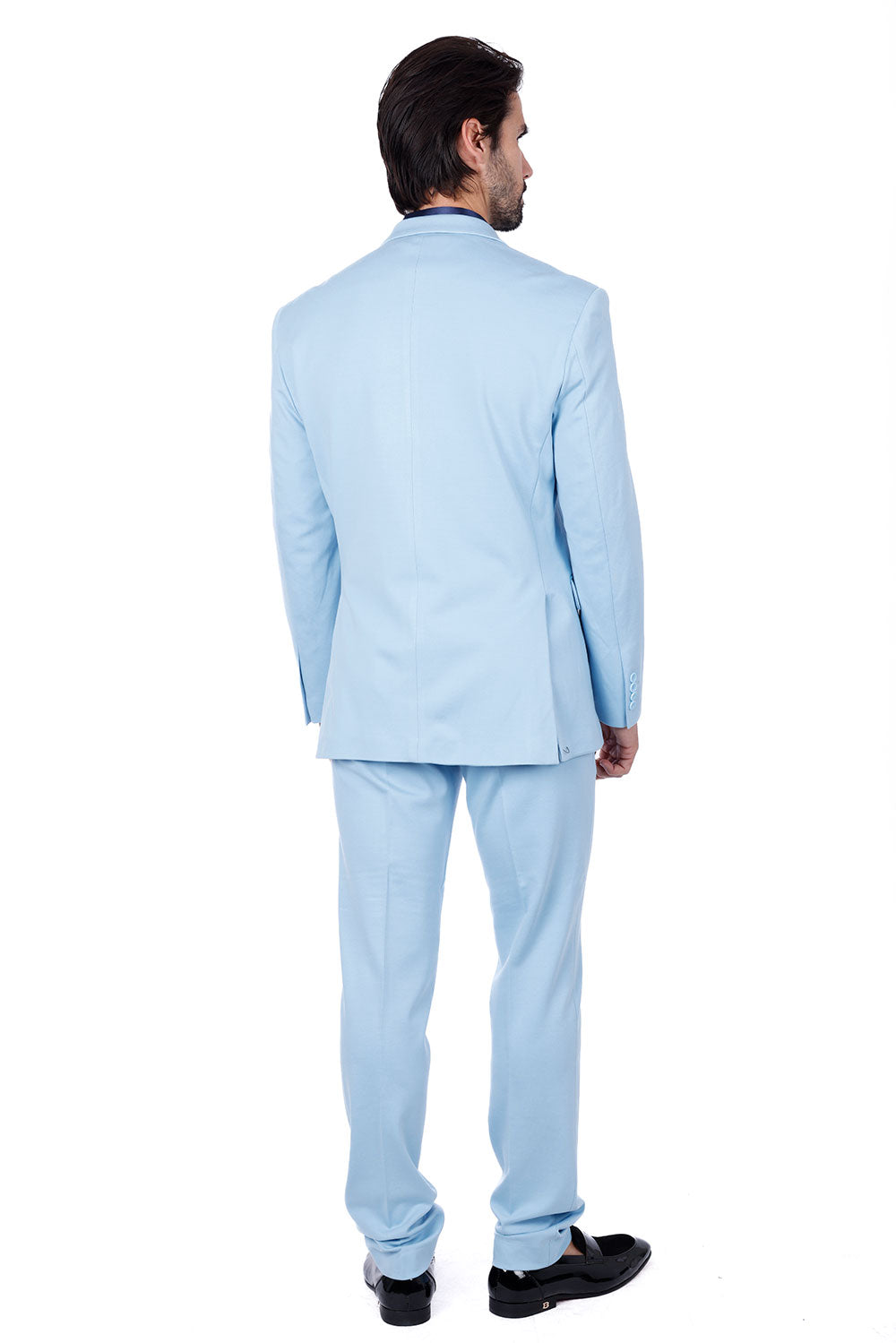 Barabas Wholesale Men's Brushed Cotton Notch Lapel Matte Casual Suit 3SU02 Blue