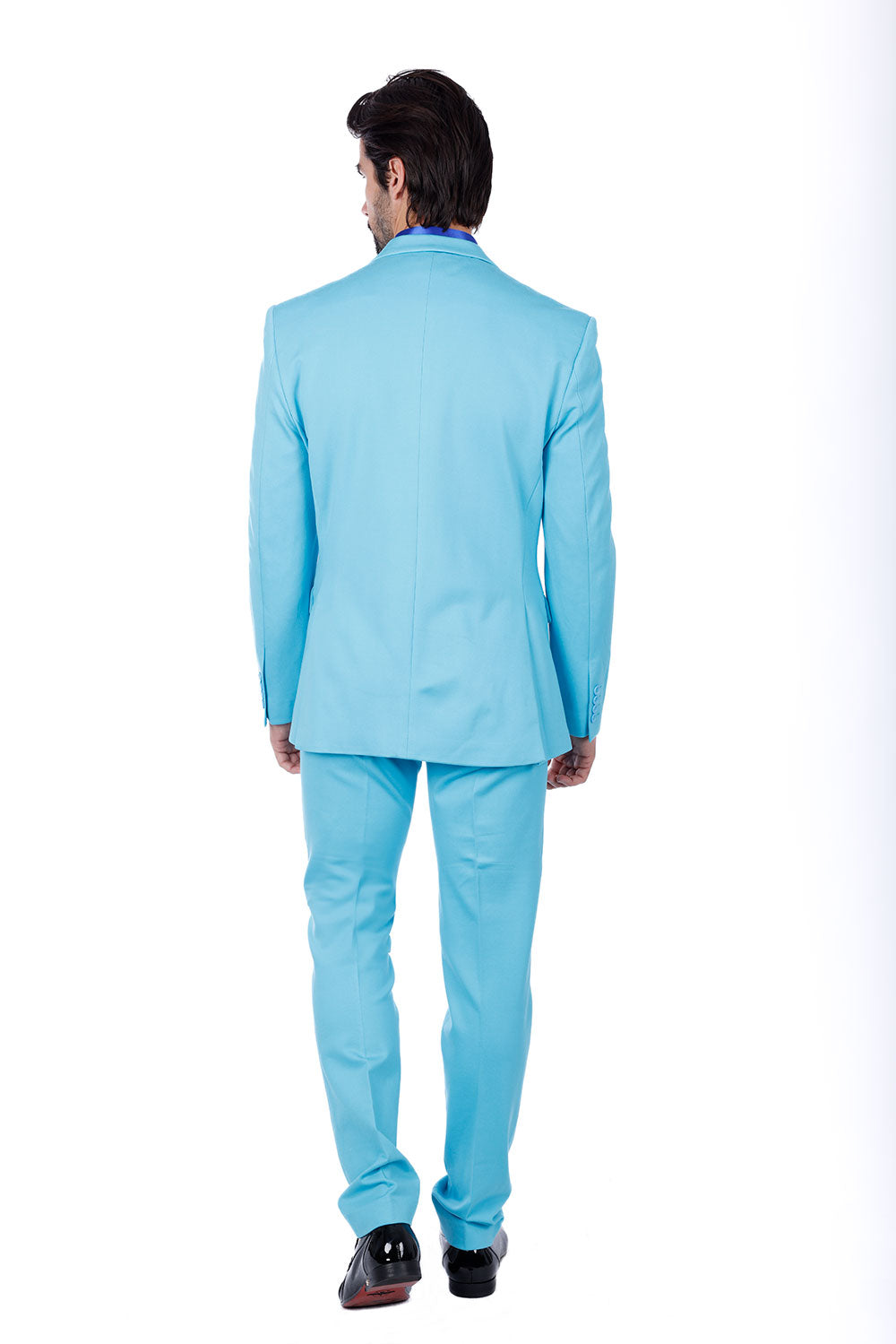 Barabas Wholesale Men's Brushed Cotton Notch Lapel Matte Casual Suit 3SU02 Turquoise