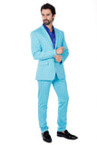 Barabas Wholesale Men's Brushed Cotton Notch Lapel Matte Casual Suit 3SU02 Turquoise