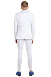 Barabas Wholesale Men's Brushed Cotton Notched Lapel Matt Suit 3SU02 White