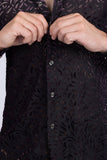 Barabas Wholesale Men's See Through Floral Long Sleeve Button Down Shirt 3SVL17 Black