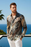 Barabas Wholesale Men's See Through Leopard Long Sleeve Button Down Shirt 3SVL25 Multicolor