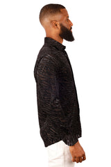 Barabas Wholesale Men's See Through Floral Long Sleeve Button Down Shirt 3SVL27 Silver