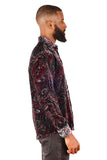 Barabas Wholesale Men's See Through Paisley Long Sleeve Button Down Shirt 3SVL32 Wine Black
