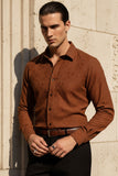 Barabas Wholesale Men's Lace See Through Stretch Sheer Long Sleeve Shirts 3B25 Nutshell
