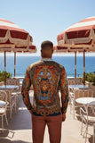 Barabas Wholesale Men's Rhinestone Medusa Long Sleeve Shirts 3SPR429 Multi