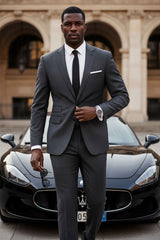 Barabas Wholesale Men's Brushed Cotton Notched Lapel Matt Suit 3SU02 Charcoal